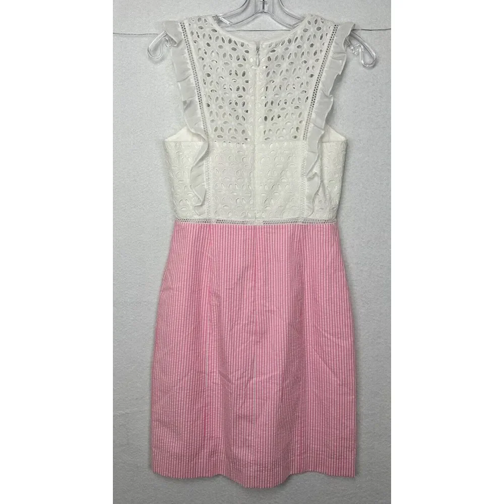 Lilly Pulitzer Maya Shift Dress White & Pink‎ Seersucker Size 0 NEW - Picture 4 of 12